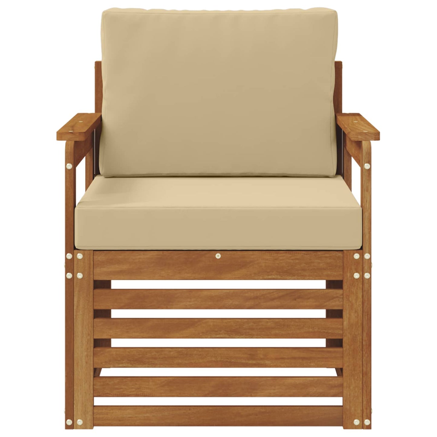 Buiten bankenset met kussen Naturel 71 x 63 x 73 cm