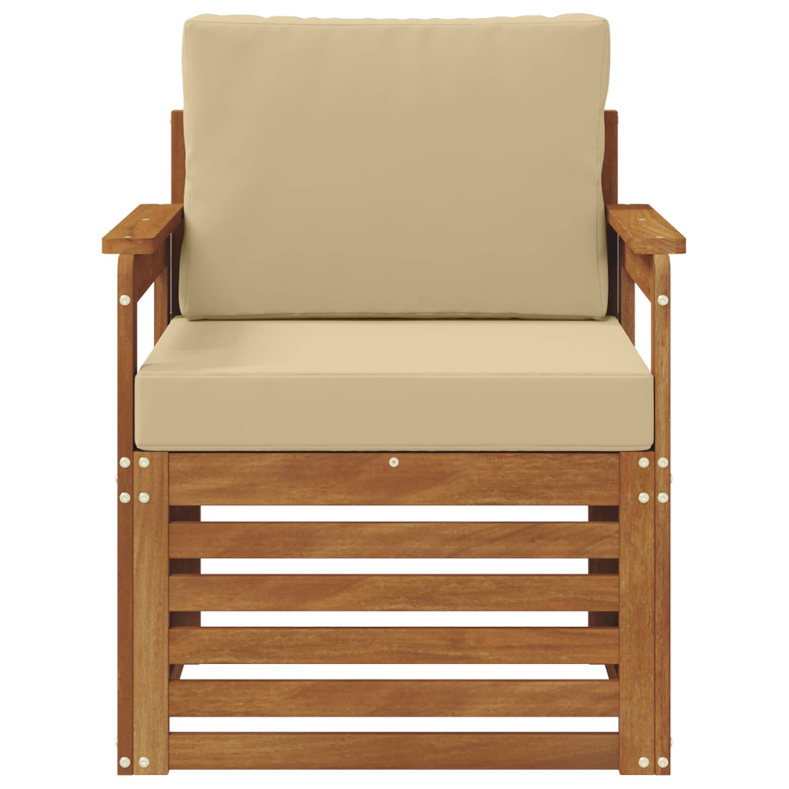 Buiten bankenset met kussen Naturel 71 x 63 x 73 cm