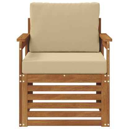 Buiten bankenset met kussen Naturel 71 x 63 x 73 cm