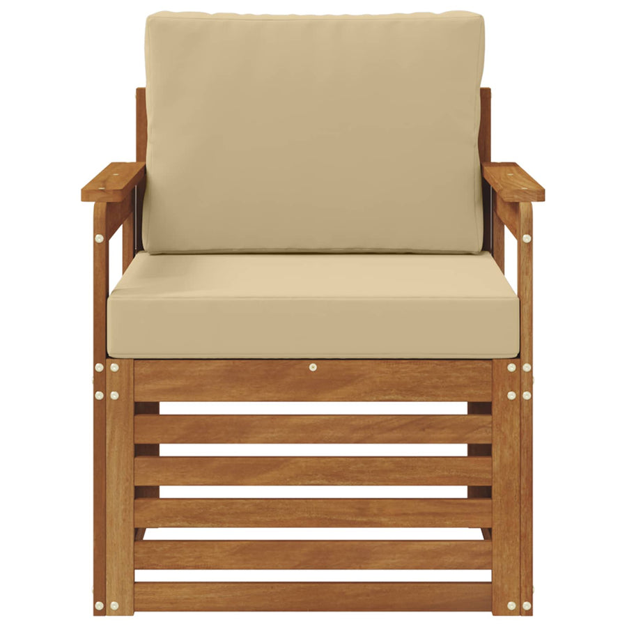 Buiten bankenset met kussen Naturel 71 x 63 x 73 cm