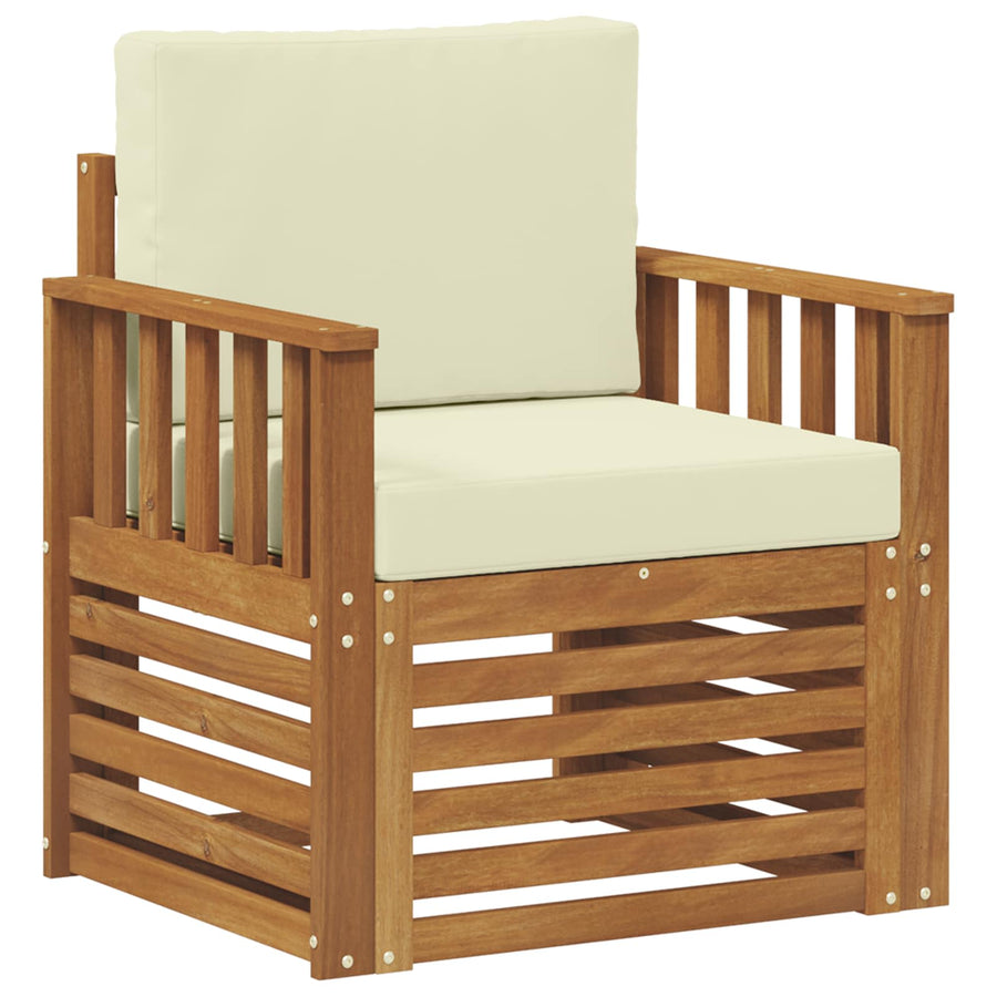 Buiten bankenset met kussen Naturel 71 x 63 x 73 cm