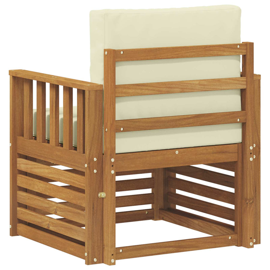 Buiten bankenset met kussen Naturel 71 x 63 x 73 cm