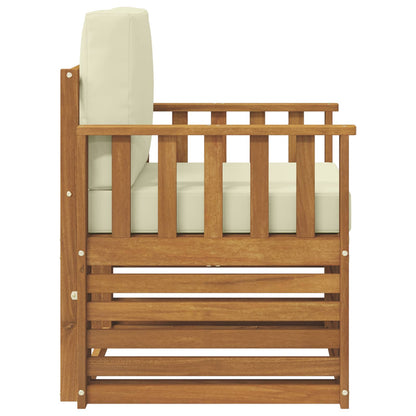 Buiten bankenset met kussen Naturel 71 x 63 x 73 cm