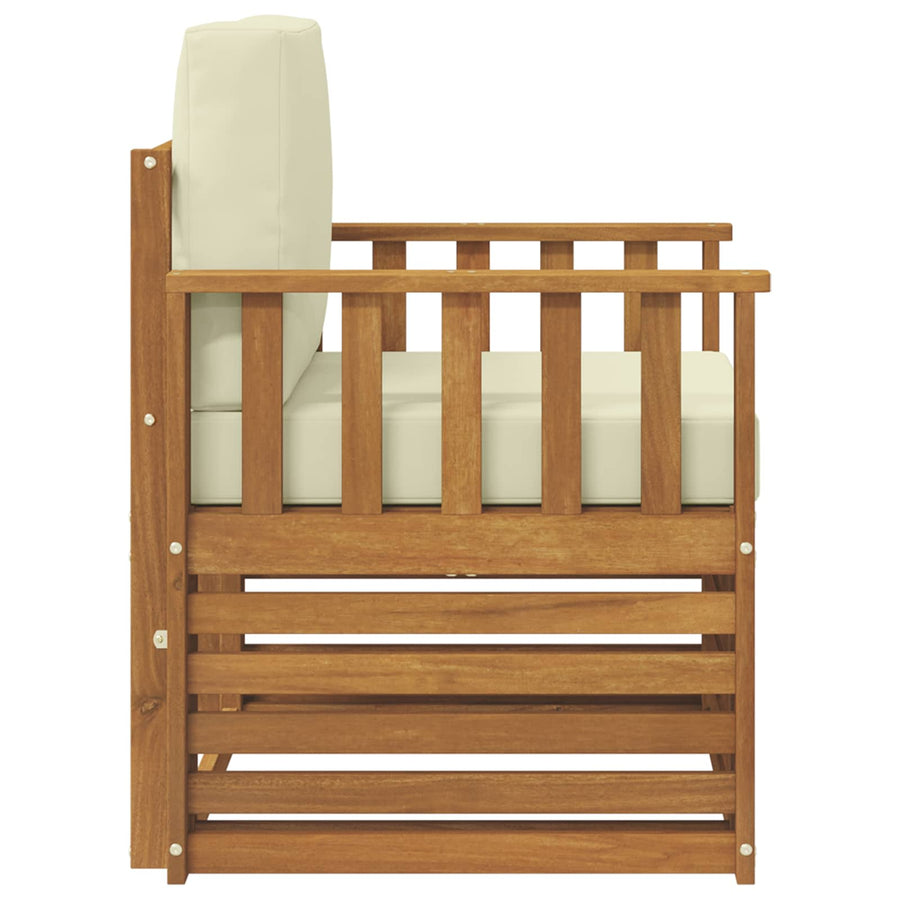 Buiten bankenset met kussen Naturel 71 x 63 x 73 cm
