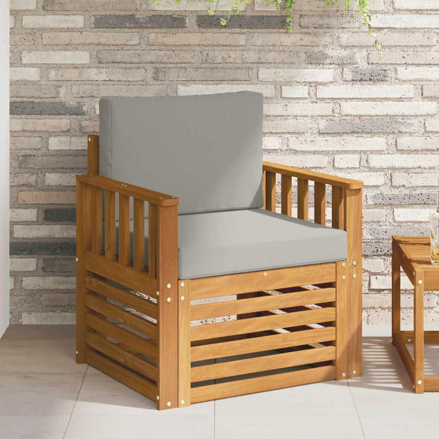 Buiten bankenset met kussen Naturel 71 x 63 x 73 cm