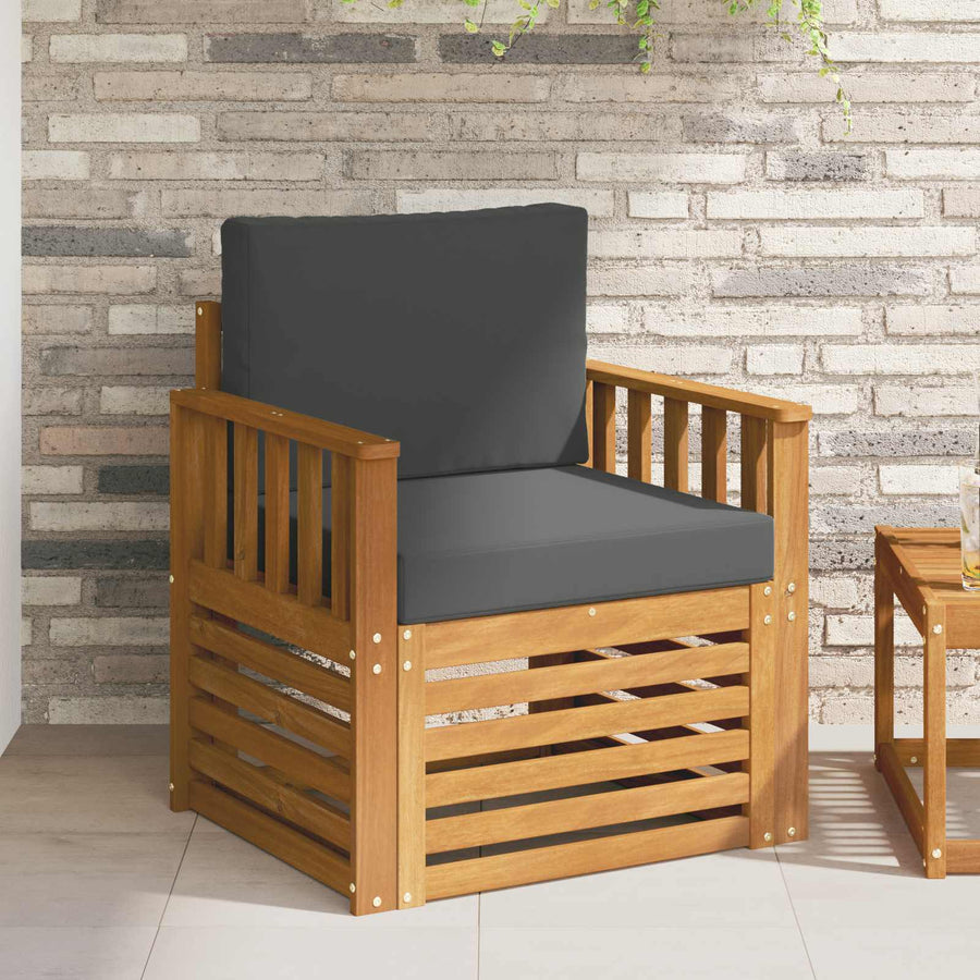 Buiten bankenset met kussen Naturel 71 x 63 x 73 cm
