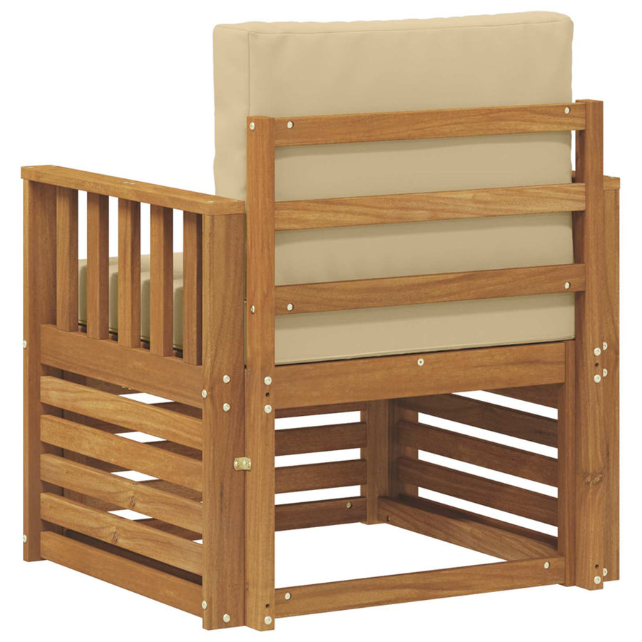 Buiten bankenset met kussen Naturel 71 x 63 x 73 cm