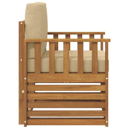 Buiten bankenset met kussen Naturel 71 x 63 x 73 cm