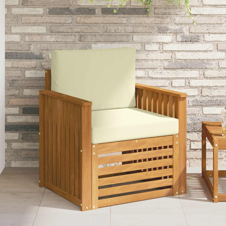 Buiten bankenset met kussen Naturel 71 x 63 x 73 cm