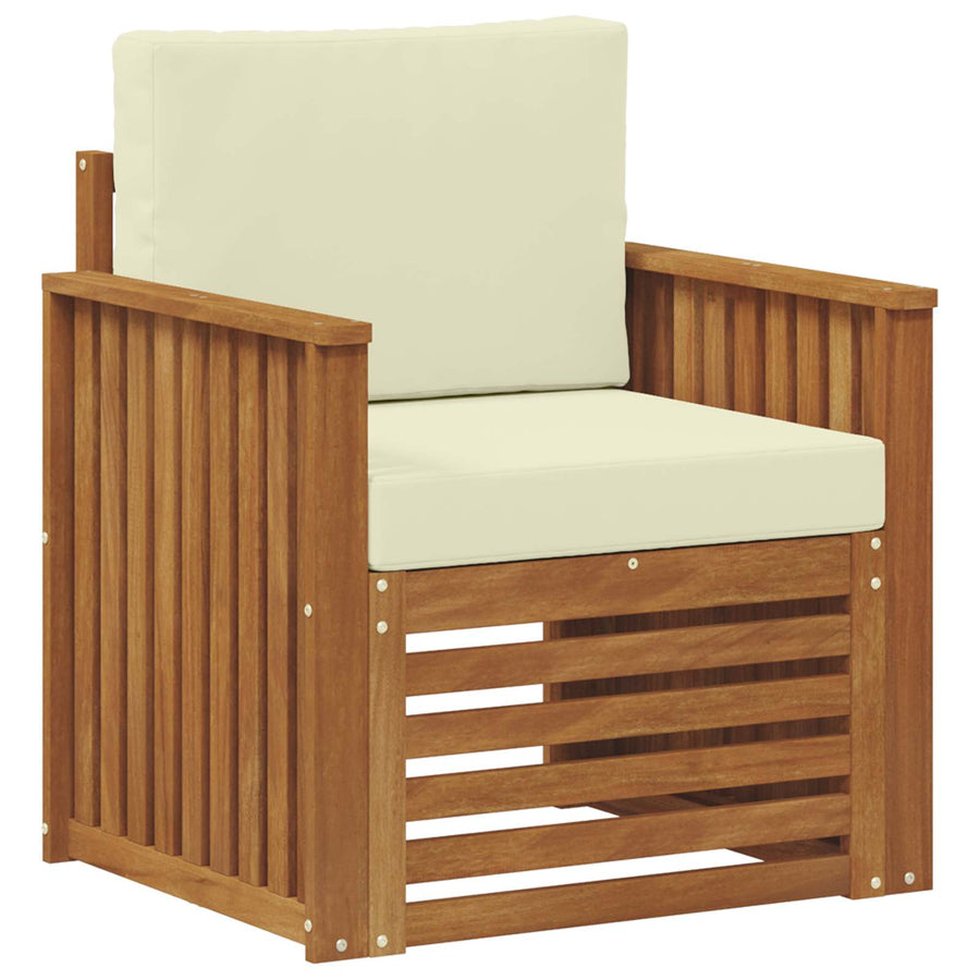 Buiten bankenset met kussen Naturel 71 x 63 x 73 cm