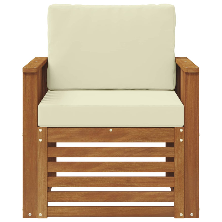 Buiten bankenset met kussen Naturel 71 x 63 x 73 cm
