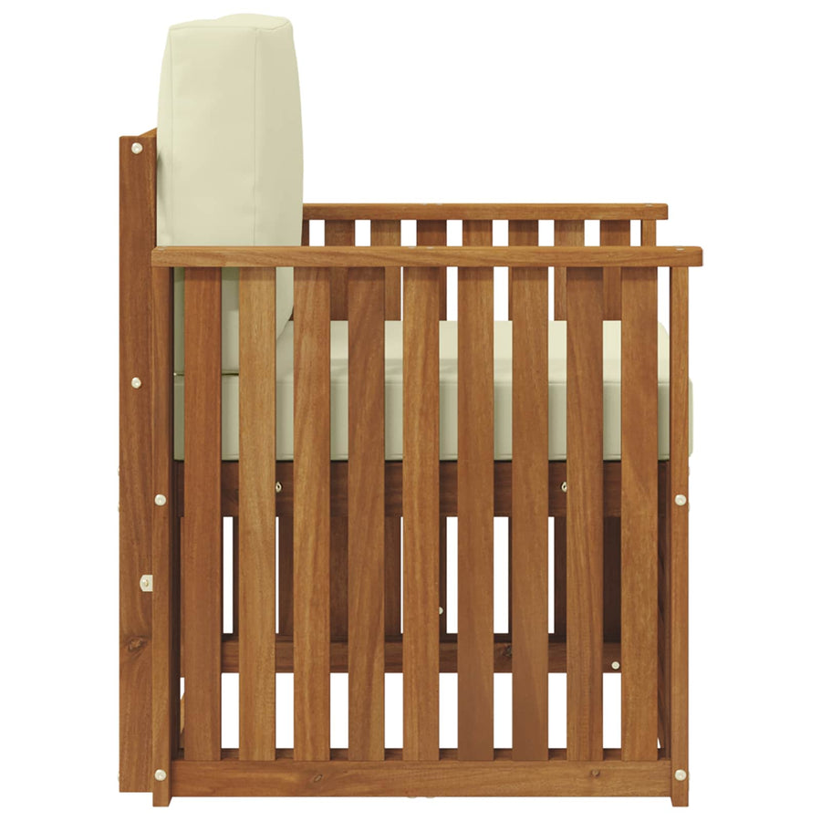 Buiten bankenset met kussen Naturel 71 x 63 x 73 cm
