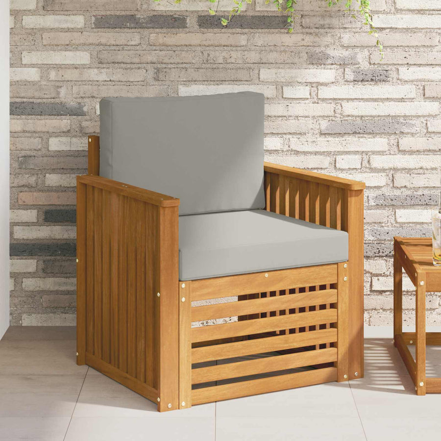 Buiten bankenset met kussen Naturel 71 x 63 x 73 cm