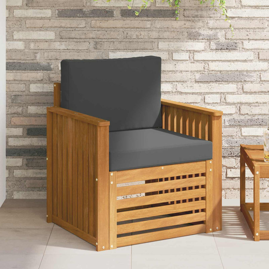 Buiten bankenset met kussen Naturel 71 x 63 x 73 cm