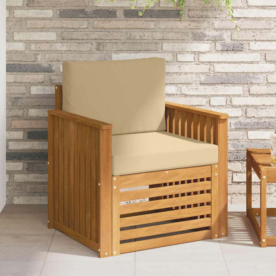Buiten bankenset met kussen Naturel 71 x 63 x 73 cm
