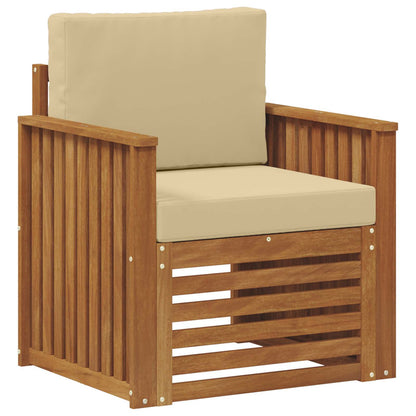 Buiten bankenset met kussen Naturel 71 x 63 x 73 cm