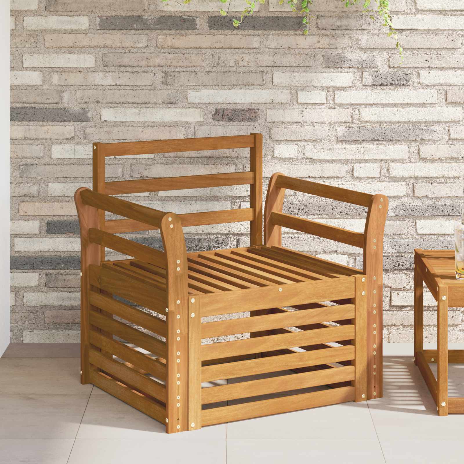 Buiten bankenset Naturel 75,5 x 63 x 73 cm Massief Acaciahout