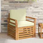 Outdoor bench set with cushion Natural 75.5 x 63 x 73 cm