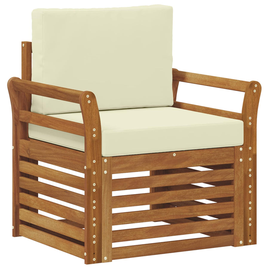 Buiten bankenset met kussen Naturel 75,5 x 63 x 73 cm