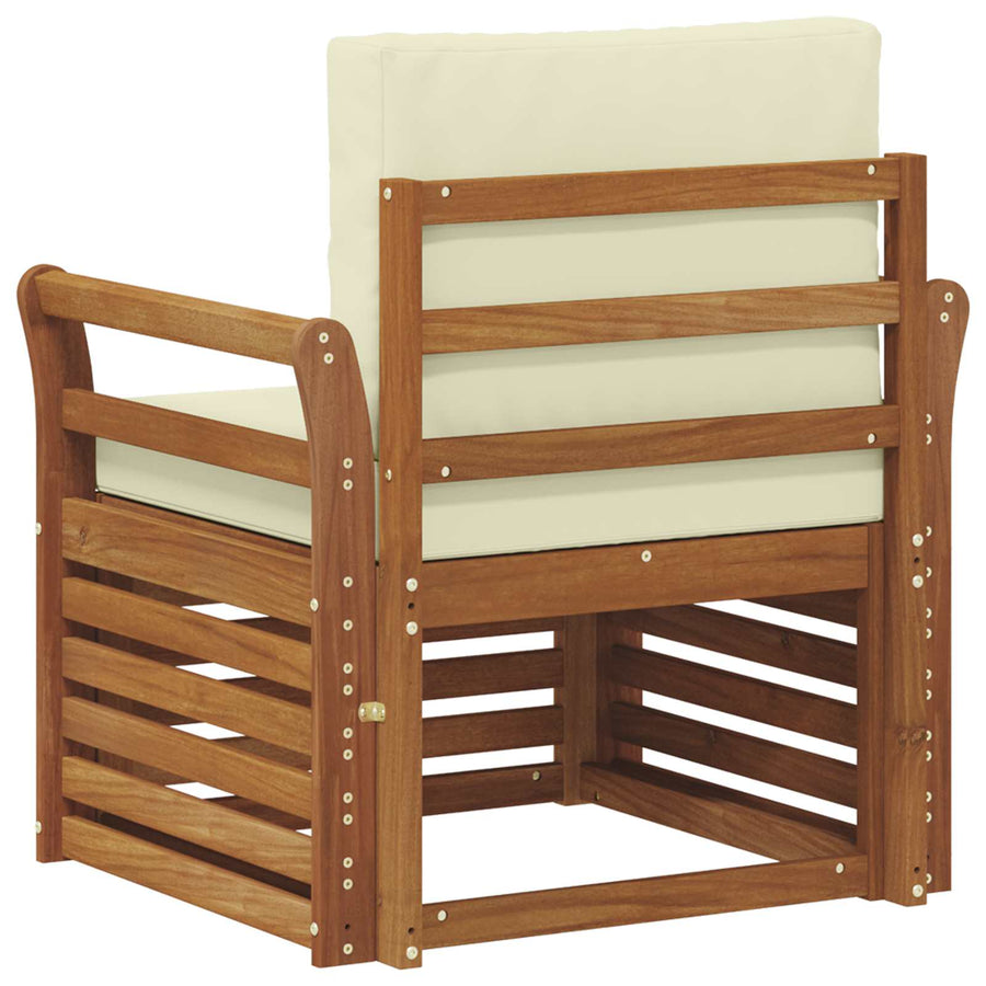 Buiten bankenset met kussen Naturel 75,5 x 63 x 73 cm