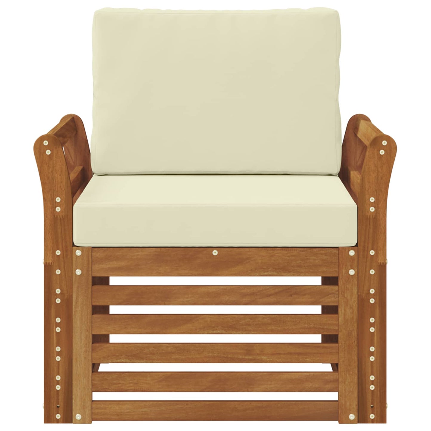 Buiten bankenset met kussen Naturel 75,5 x 63 x 73 cm