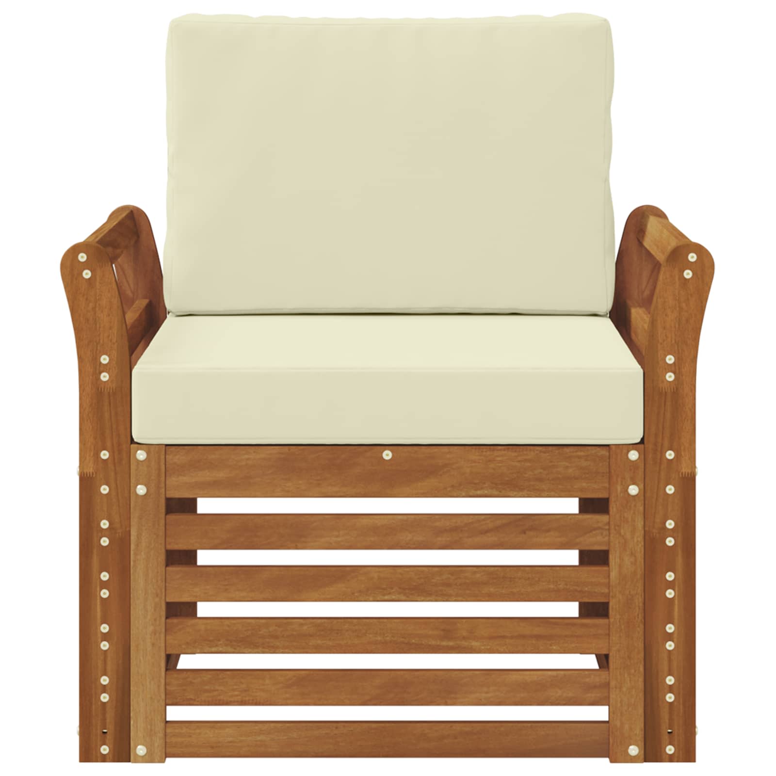 Buiten bankenset met kussen Naturel 75,5 x 63 x 73 cm