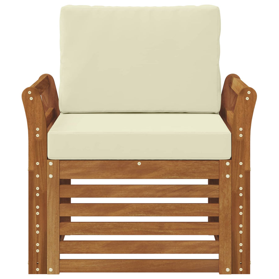 Buiten bankenset met kussen Naturel 75,5 x 63 x 73 cm
