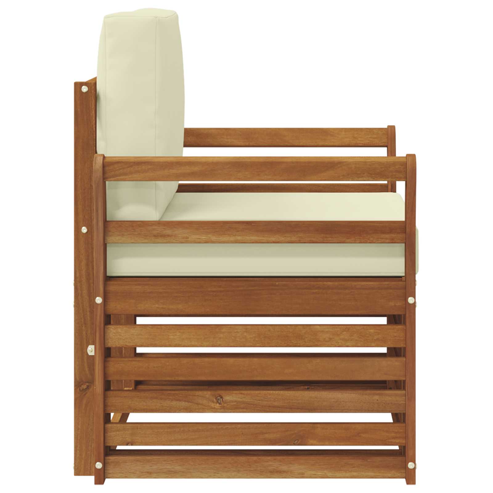 Buiten bankenset met kussen Naturel 75,5 x 63 x 73 cm