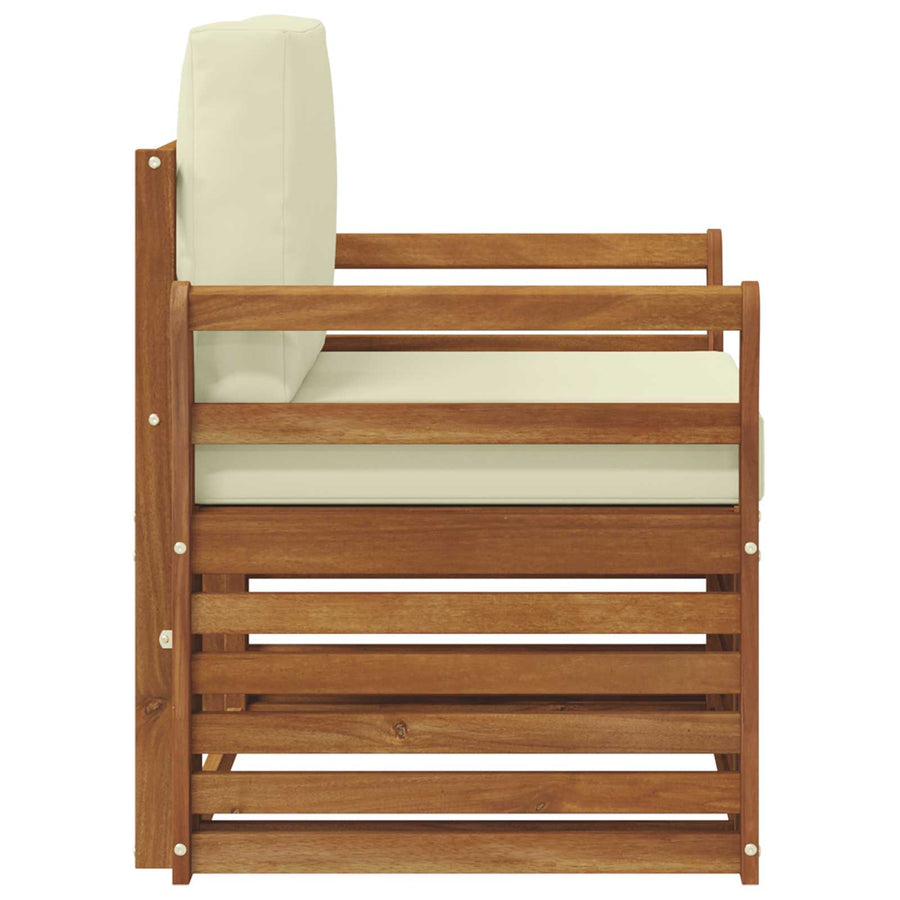 Buiten bankenset met kussen Naturel 75,5 x 63 x 73 cm