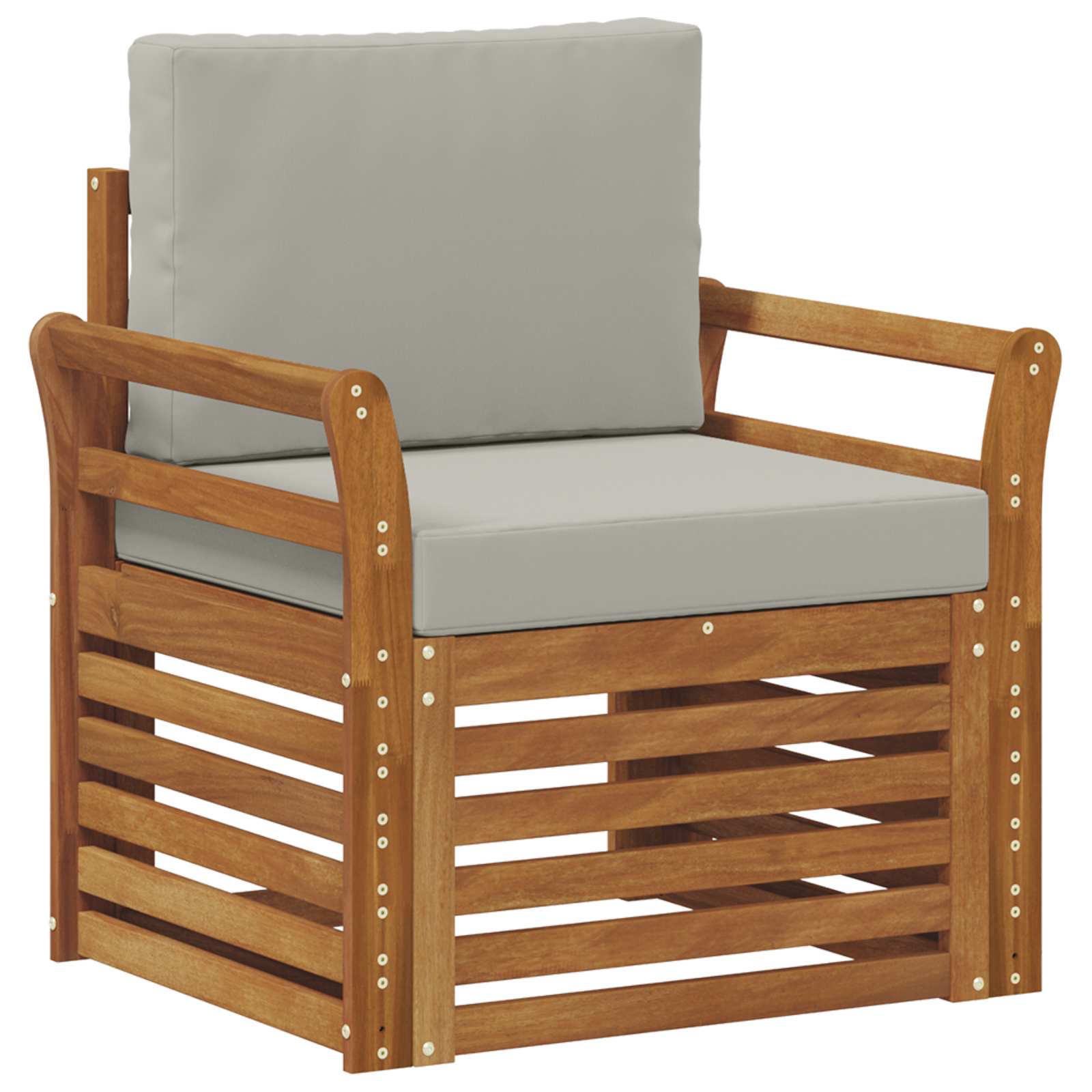 Buiten bankenset met kussen Naturel 75,5 x 63 x 73 cm
