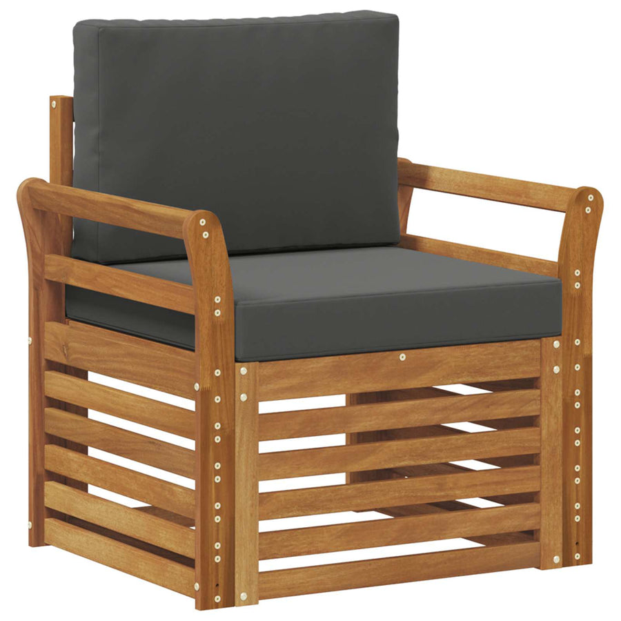 Buiten bankenset met kussen Naturel 75,5 x 63 x 73 cm