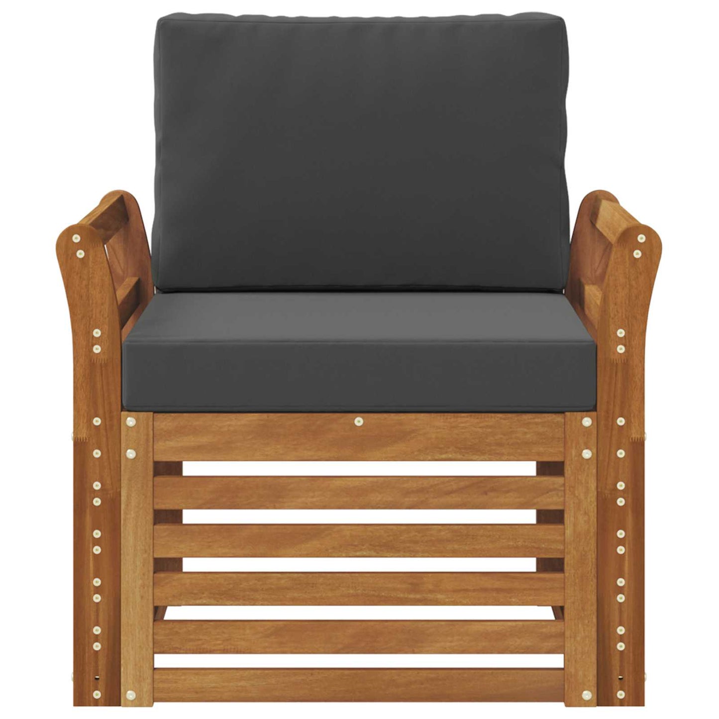 Buiten bankenset met kussen Naturel 75,5 x 63 x 73 cm