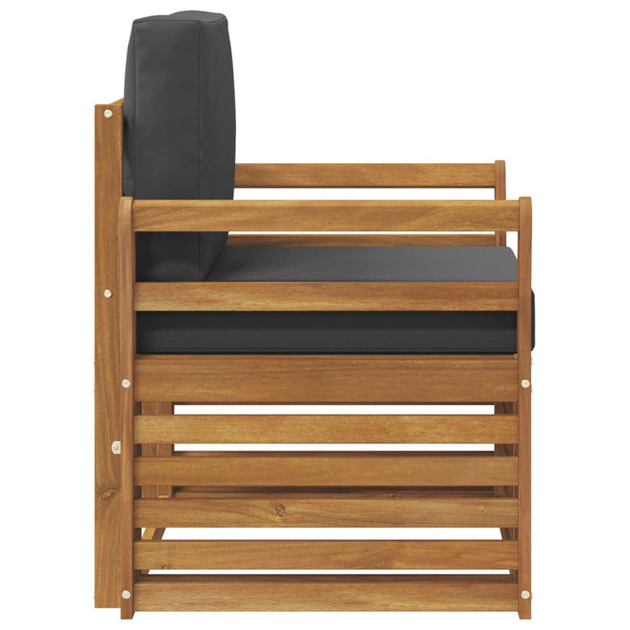 Buiten bankenset met kussen Naturel 75,5 x 63 x 73 cm