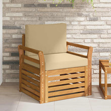 Buiten bankenset met kussen Naturel 75,5 x 63 x 73 cm