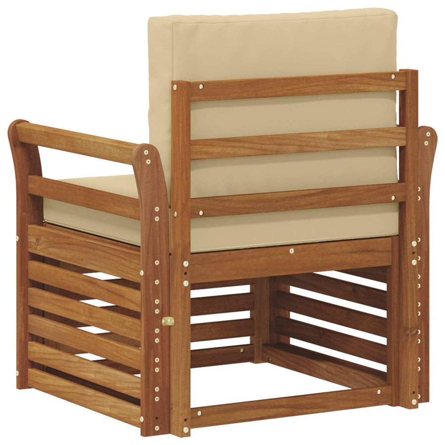 Buiten bankenset met kussen Naturel 75,5 x 63 x 73 cm