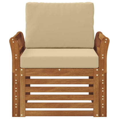 Buiten bankenset met kussen Naturel 75,5 x 63 x 73 cm