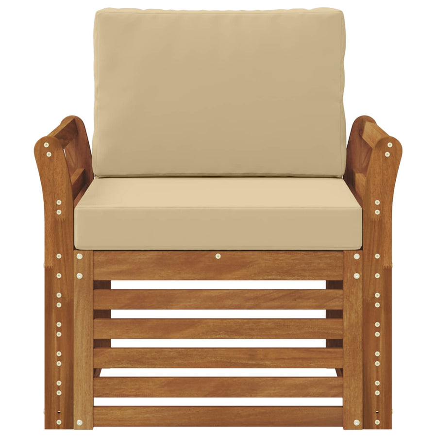Buiten bankenset met kussen Naturel 75,5 x 63 x 73 cm