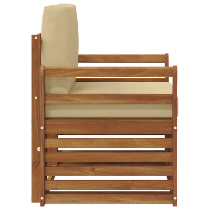 Buiten bankenset met kussen Naturel 75,5 x 63 x 73 cm