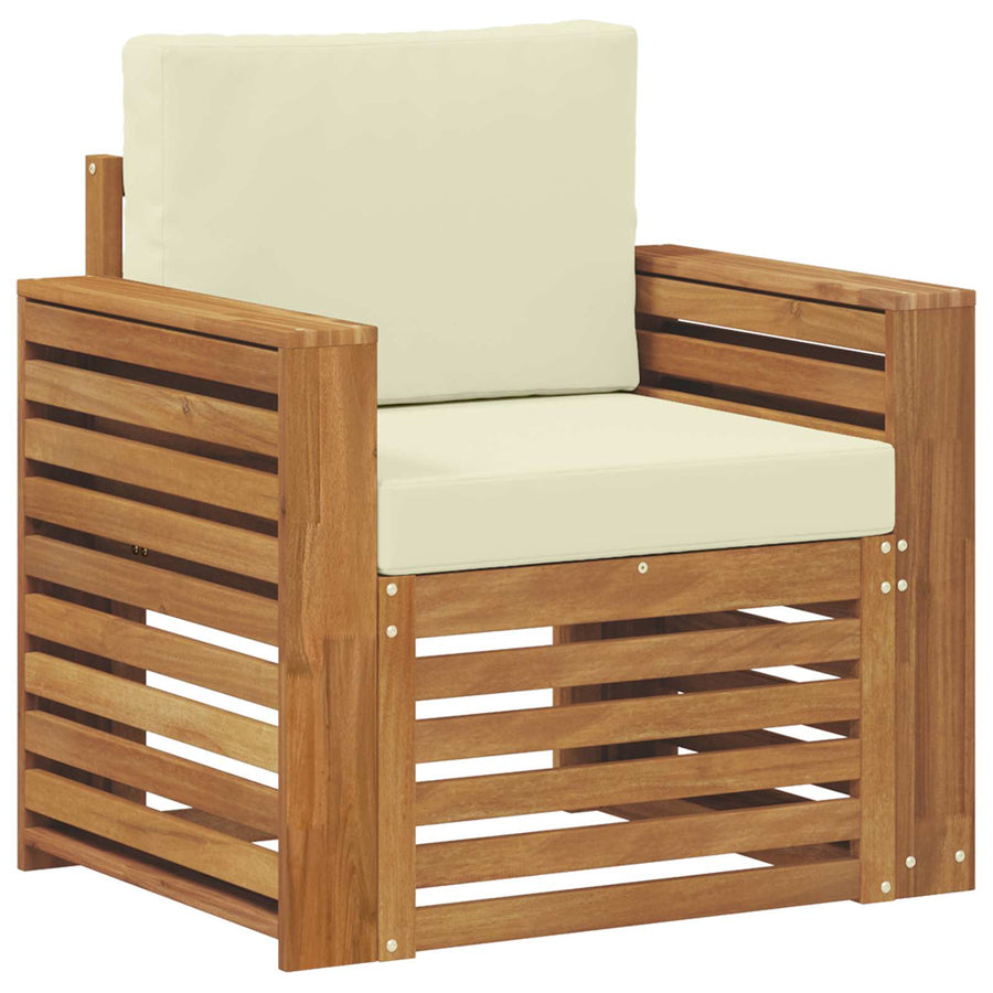 Buiten bankenset met kussen Naturel 79 x 63 x 73 cm
