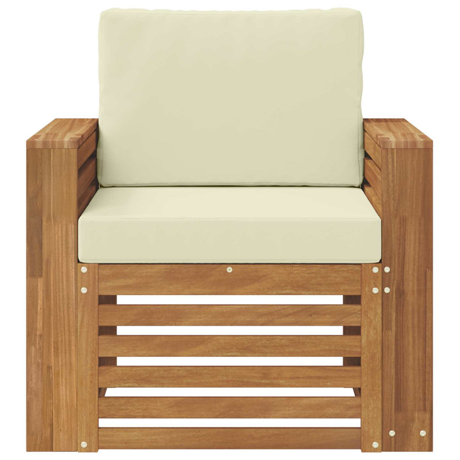 Buiten bankenset met kussen Naturel 79 x 63 x 73 cm