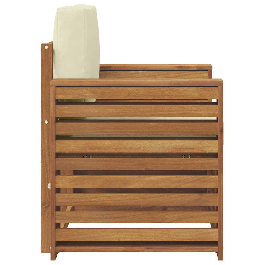 Buiten bankenset met kussen Naturel 79 x 63 x 73 cm