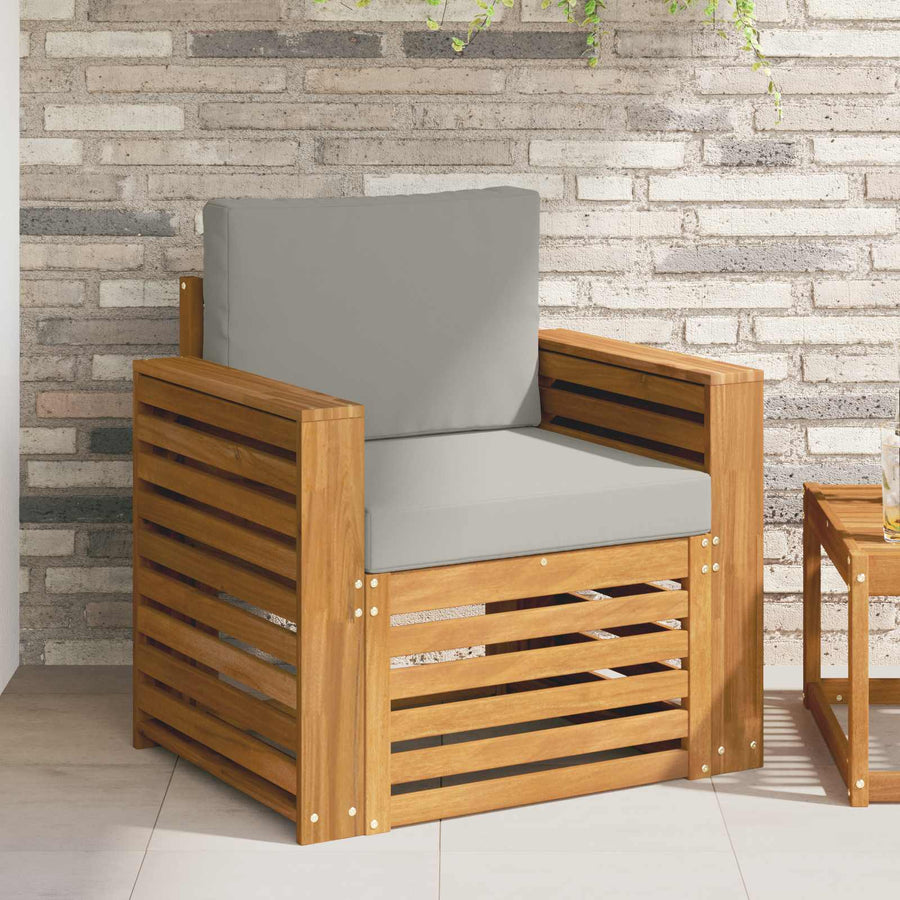 Buiten bankenset met kussen Naturel 79 x 63 x 73 cm
