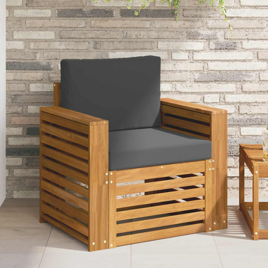 Buiten bankenset met kussen Naturel 79 x 63 x 73 cm