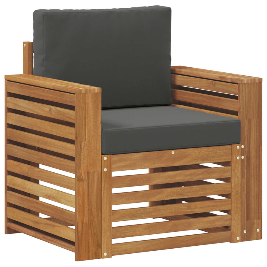 Buiten bankenset met kussen Naturel 79 x 63 x 73 cm
