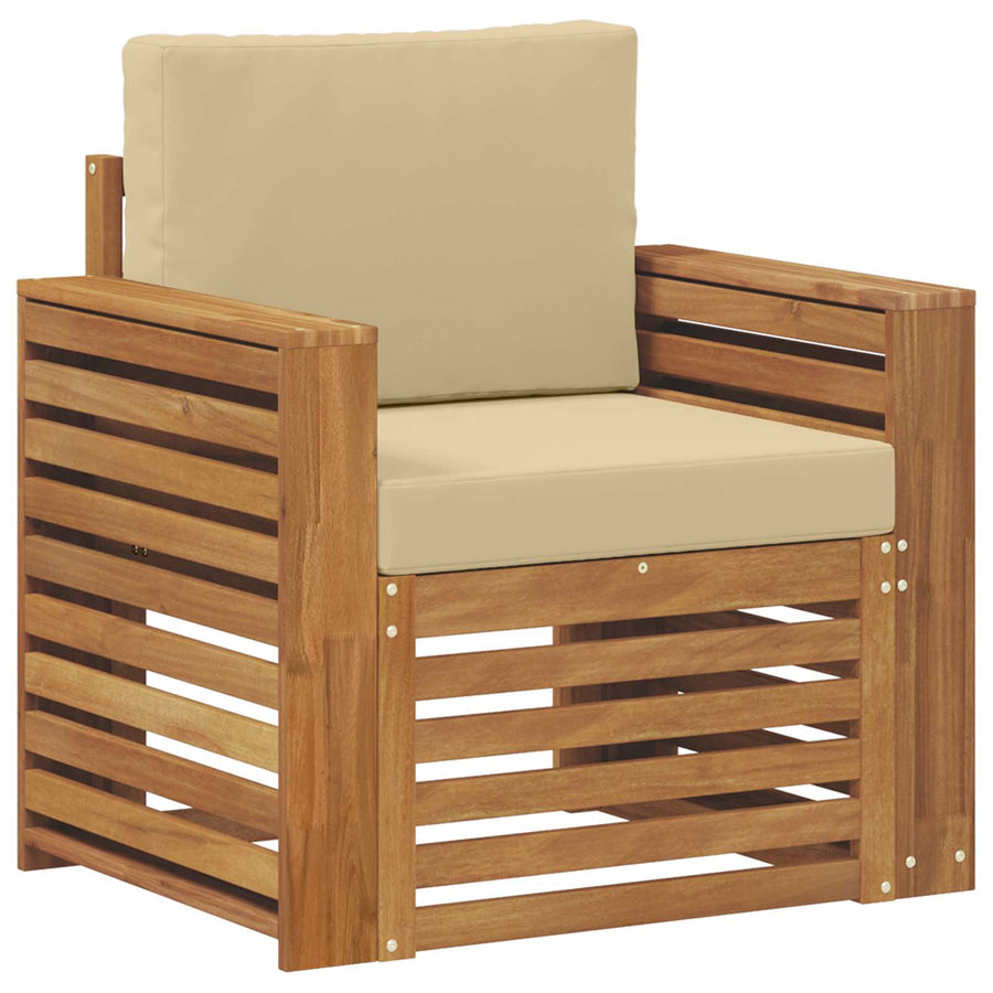Buiten bankenset met kussen Naturel 79 x 63 x 73 cm
