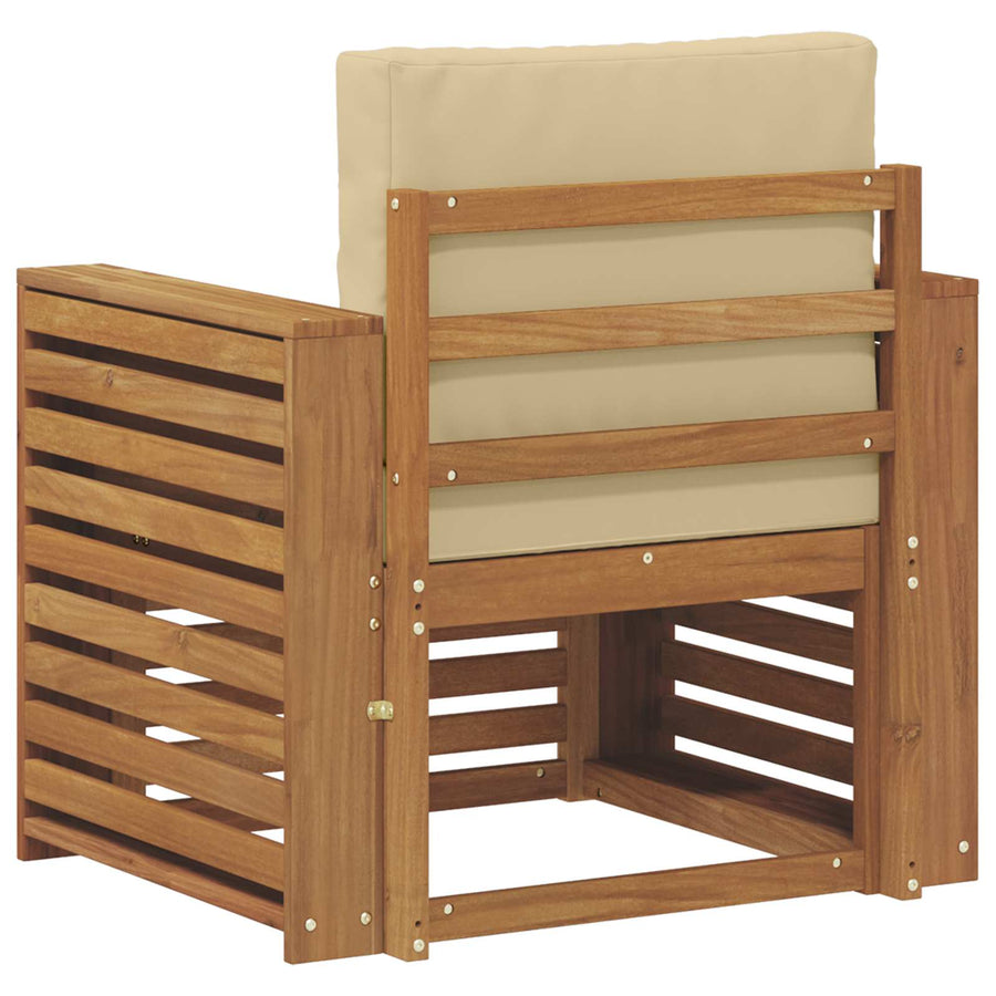 Buiten bankenset met kussen Naturel 79 x 63 x 73 cm