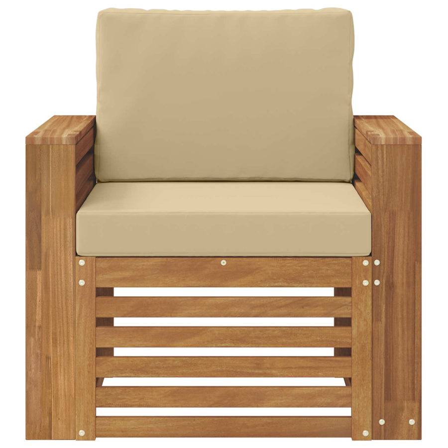 Buiten bankenset met kussen Naturel 79 x 63 x 73 cm