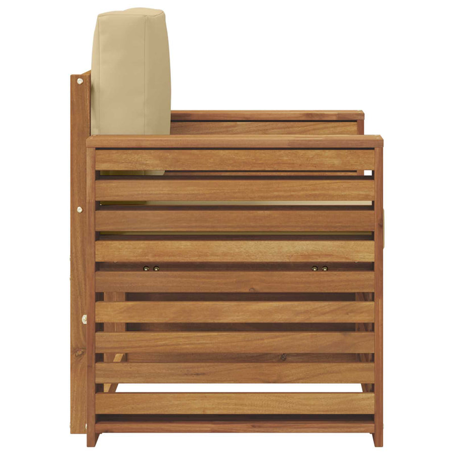 Buiten bankenset met kussen Naturel 79 x 63 x 73 cm