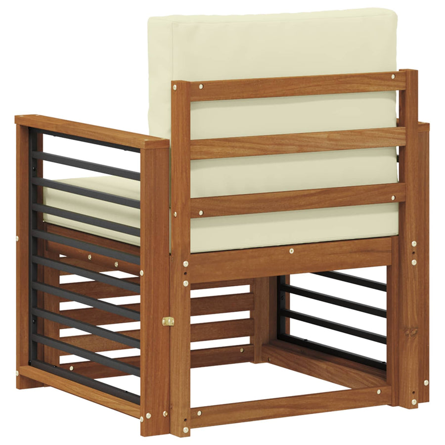 Buiten bankenset met kussen Naturel 71 x 63 x 73 cm