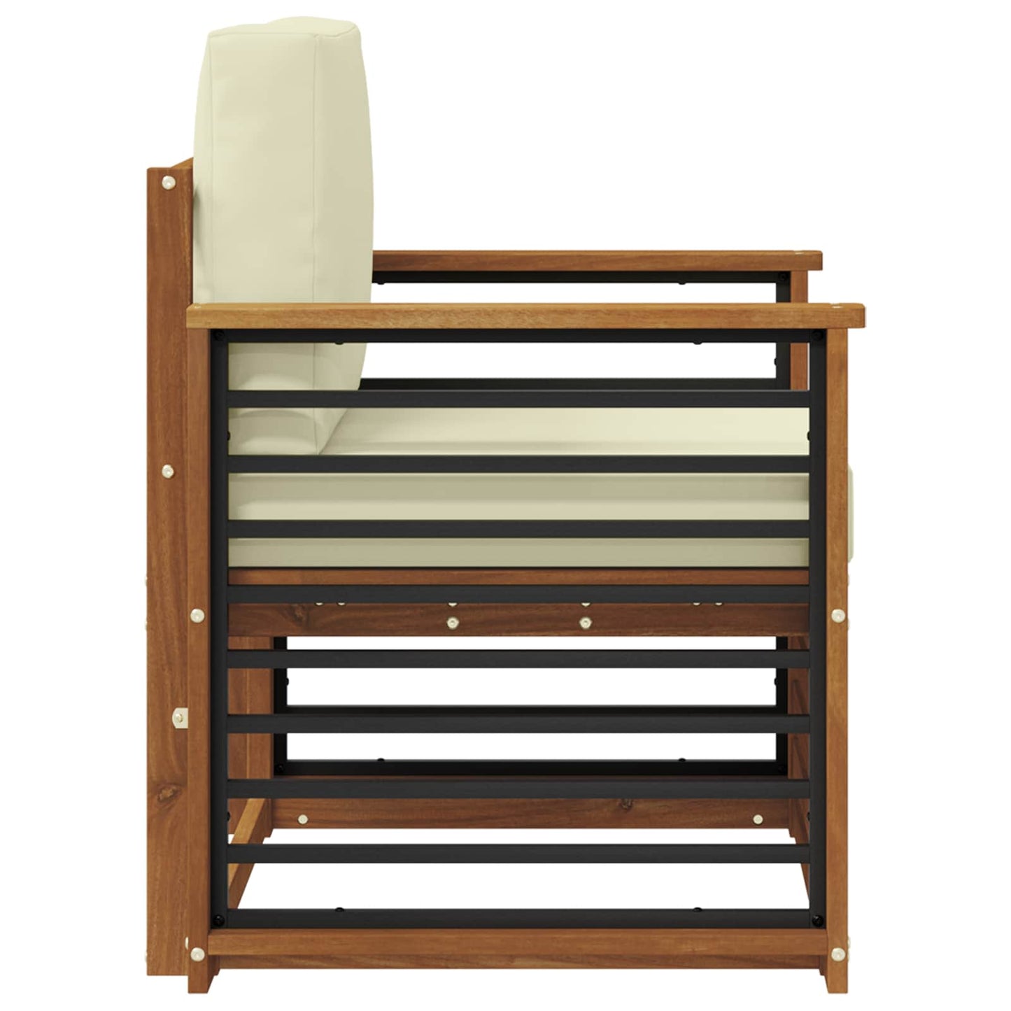 Buiten bankenset met kussen Naturel 71 x 63 x 73 cm
